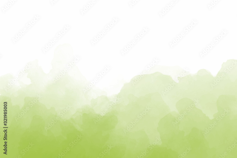 Abstract green watercolor background, beautiful fresh eco design for greeting card.