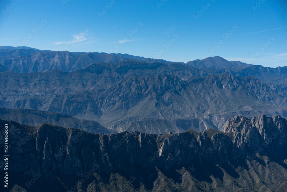 Monterrey Nuevo León México Aerial view of Chipinque Mountain range against cloudy sky. 