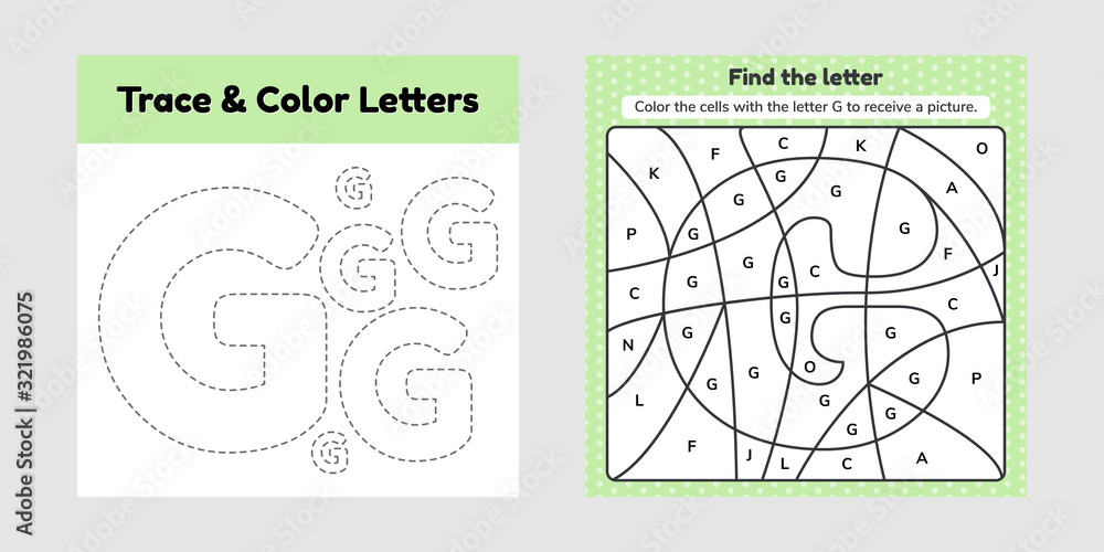 Coloring book letter for kids. Worksheet for preschool, kindergarten
