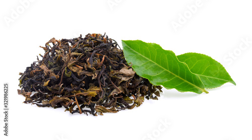 green tea isolated on white background