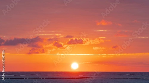 Timelapse of a Beautiful tropical sunrise over the sea at Punta Cana, Dominican republic