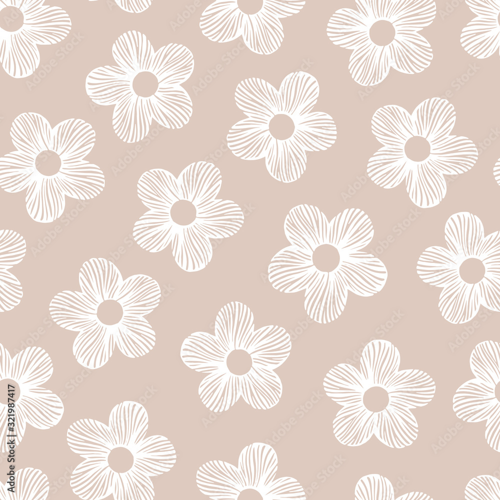 Seamless pattern with hand drawn flowers. Seamless pattern with hand drawn flowers.