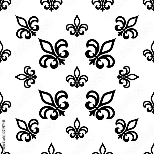 Fleur De Lis Seamless Pattern, Fleur-De-Lys Or Flower-De-Luce, The Decorative Stylized Lily