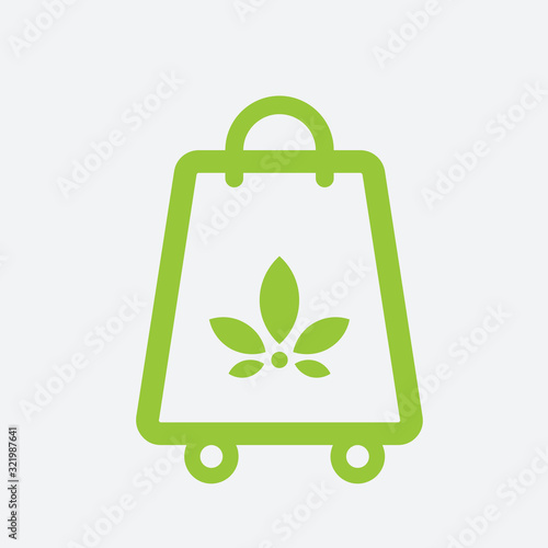 shopping bags and natural cannabis trolleys