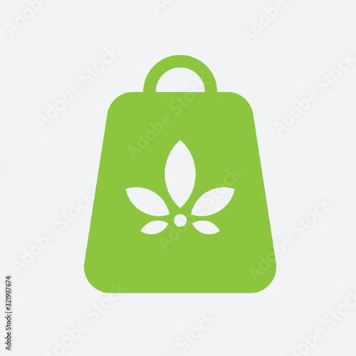 shopping bags and natural cannabis trolleys