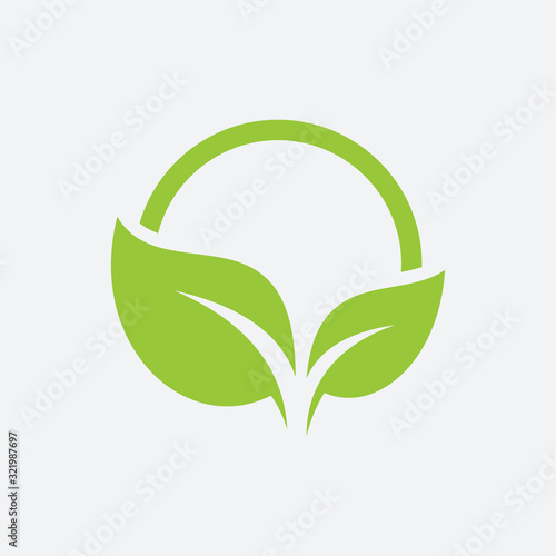 leaf logo with a circle
