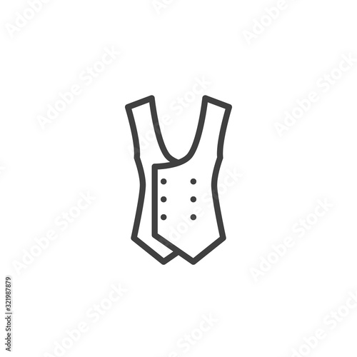 Mens waistcoat line icon. linear style sign for mobile concept and web design. Waistcoat jacket outline vector icon. Symbol, logo illustration. Vector graphics