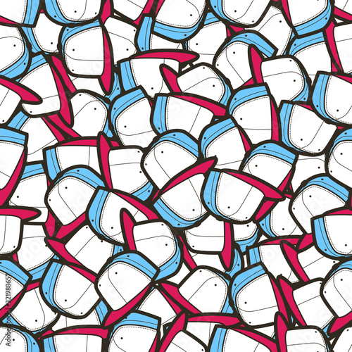 Vector illustration of a seamless background from snapback