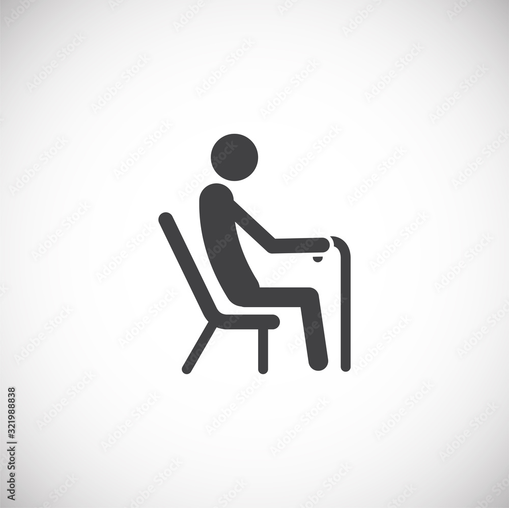 Human disability related icon on background for graphic and web design. Creative illustration concept symbol for web or mobile app