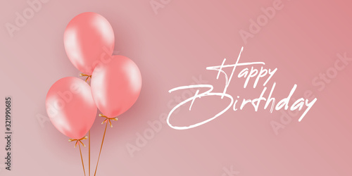 Happy Birthday card template with balloons