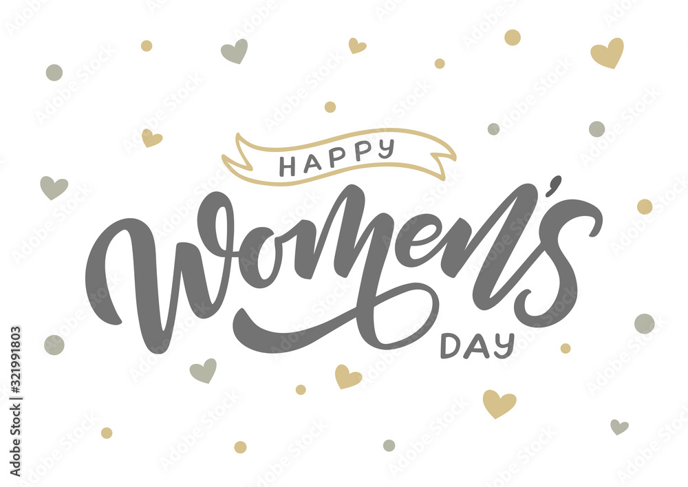 Happy Women's day hand drawn lettering