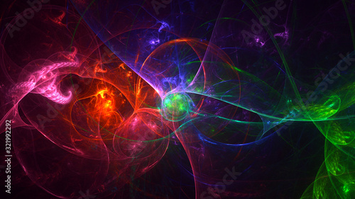 Fractal 3D rendering abstract and shiny background