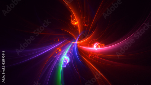 Fractal 3D rendering abstract and shiny background