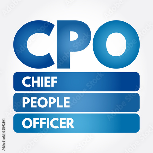 CPO - Chief People Officer acronym, business concept background