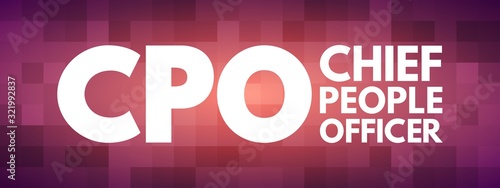 CPO - Chief People Officer acronym, business concept background