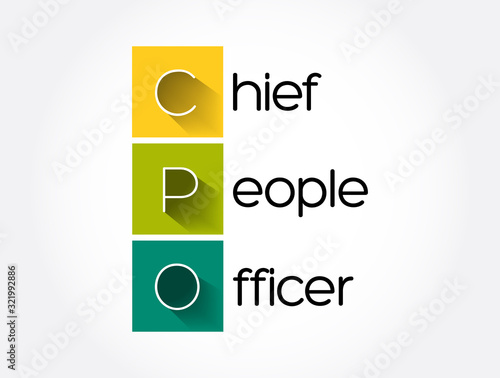 CPO - Chief People Officer acronym, business concept background