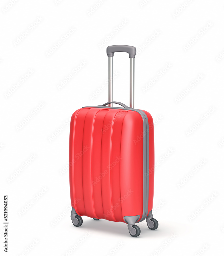 Red suitcase isolated on white. Clipping path included Red suitcase isolated on white. Clipping path included