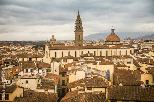 Italia, Toscana, Firenze, la città e la chiesa di Santo Spirito.
