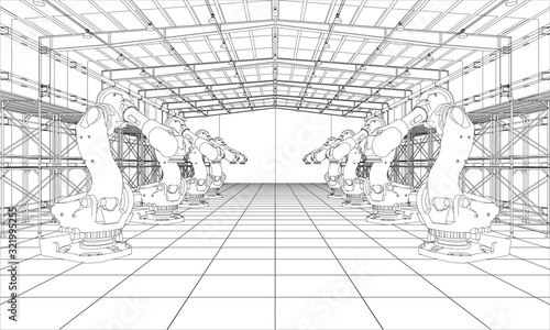 A plant with industral robots manipulators