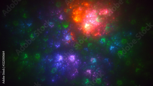 Fractal 3D rendering abstract and shiny background