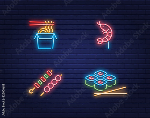 Neon Asian Fast Food Sign