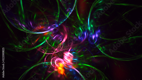 Fractal 3D rendering abstract and shiny background