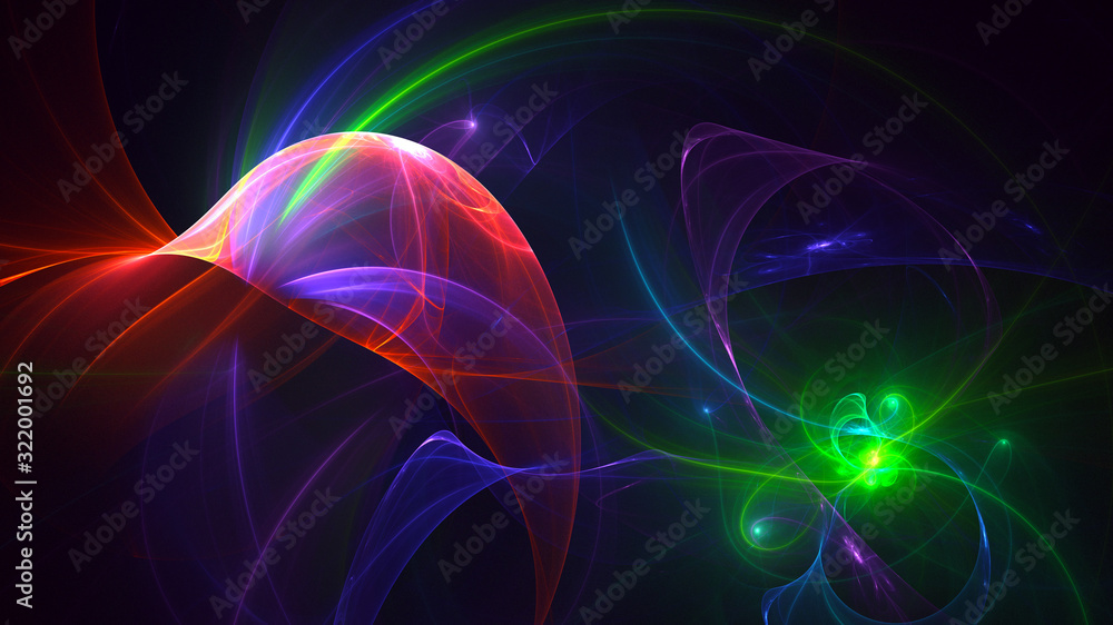 Fractal 3D rendering abstract and shiny background