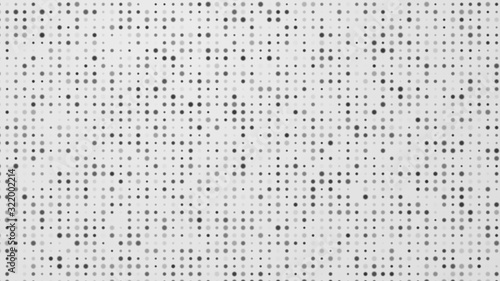 Dot white black pattern gradient texture background. Abstract technology big data digital concept. 3d rendering.