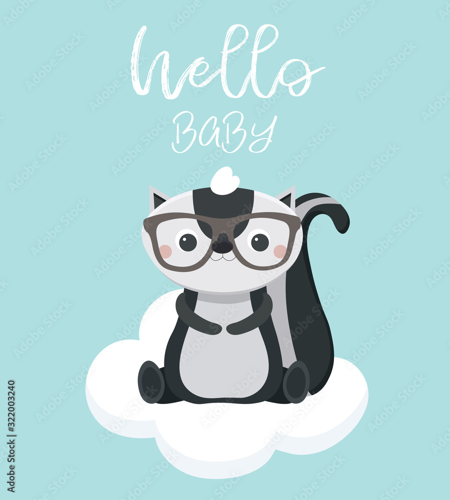 Greeting invitation card for baby shower .