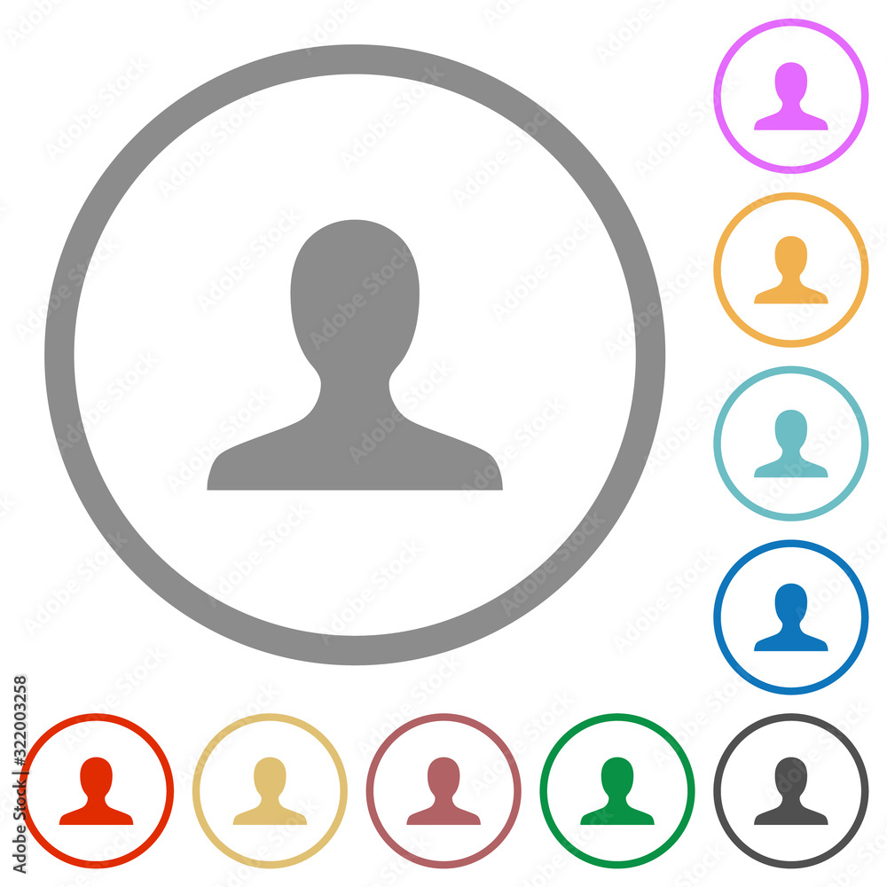 Blank user avatar flat icons with outlines Blank user avatar flat icons with outlines