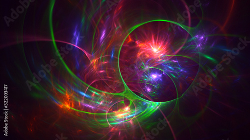 3D rendering abstract circle light background