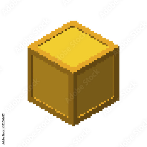 Pixelated Wooden box. Pixel...