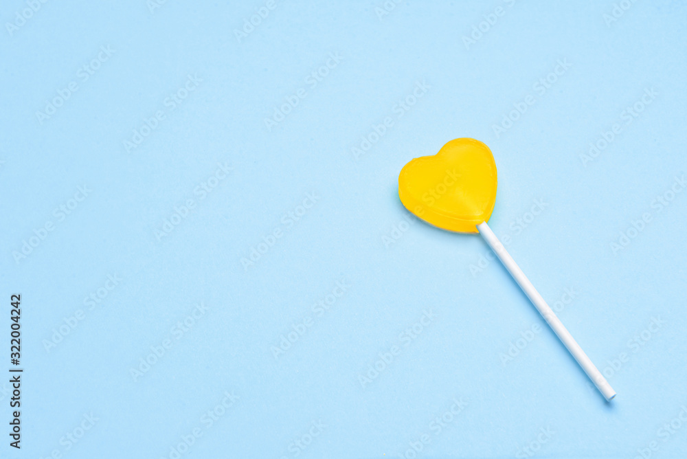 Tasty lollipop on color background Tasty lollipop on color background