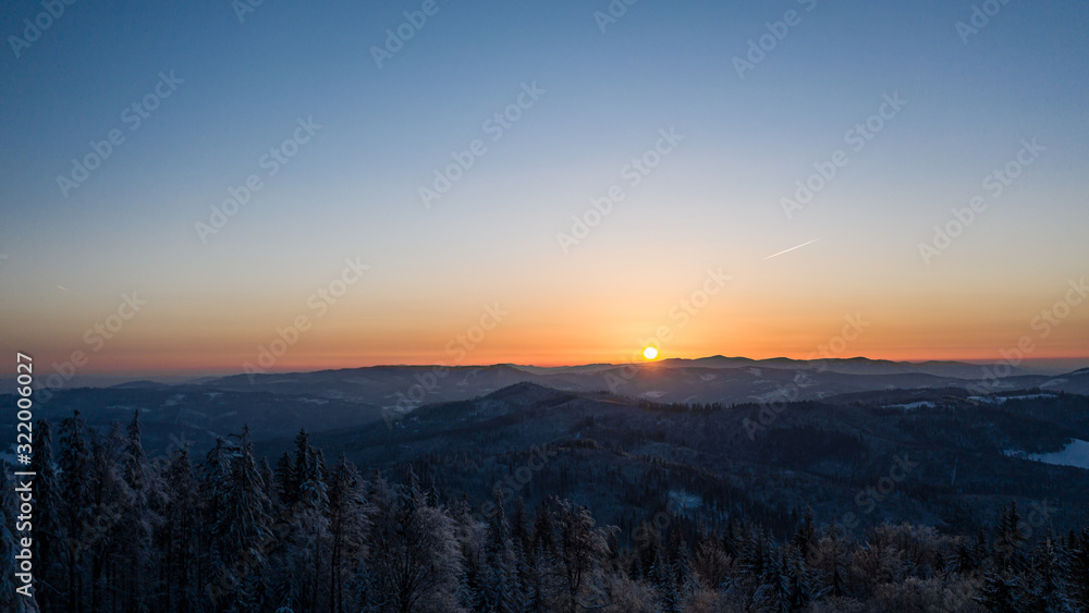 Szczyrk- Zachód słońca- zima