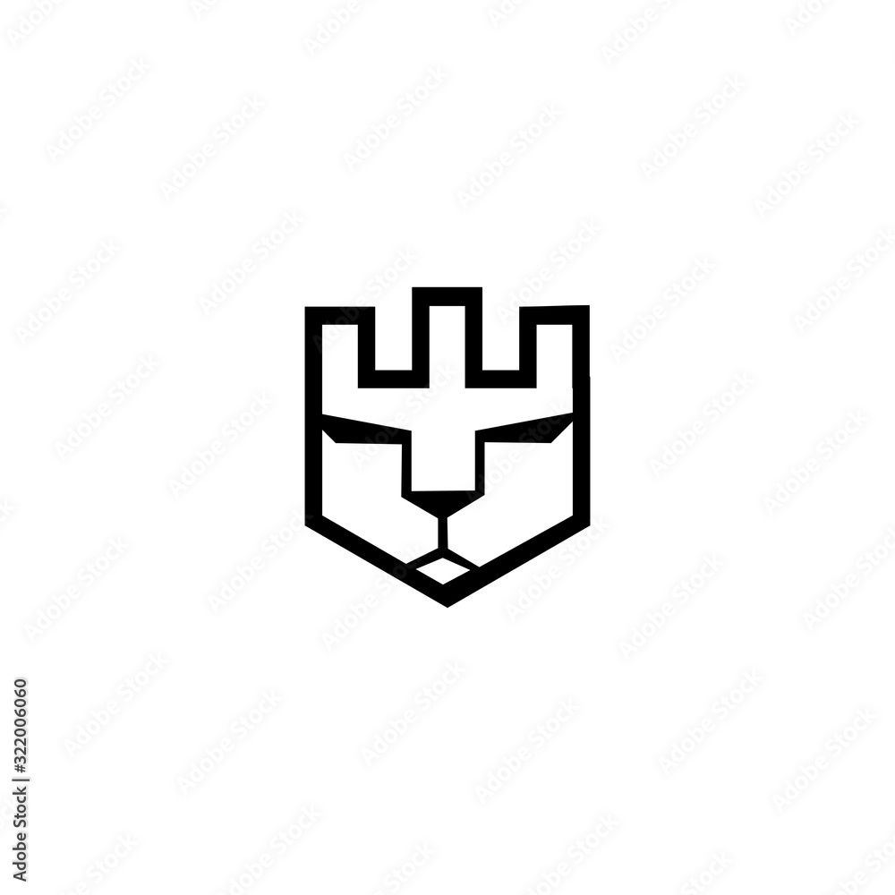 Obraz premium Lion face king vector logotype