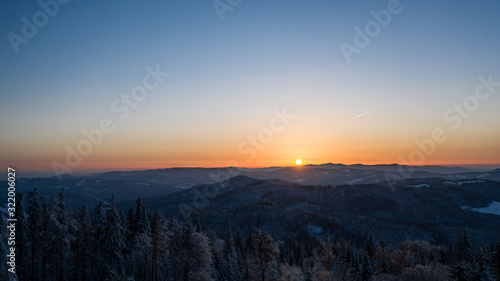 Szczyrk- Zachód słońca- zima