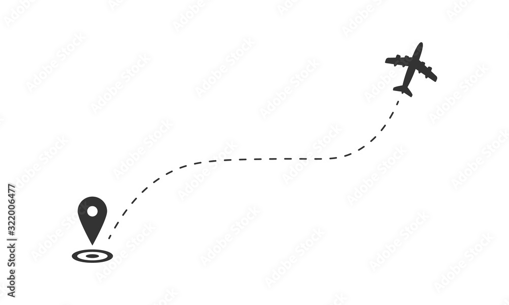 Airplane flight plan. Airplane flight plan.