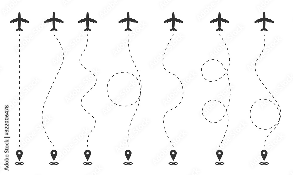 Obraz premium Airplane flight plan.