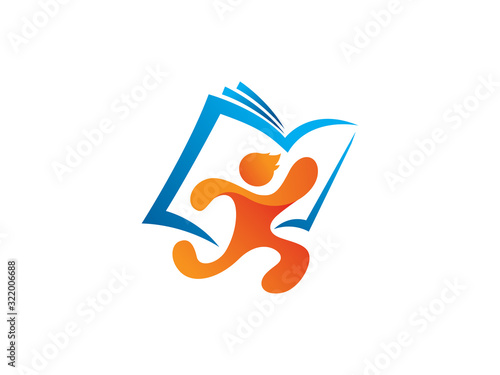 people and book logo template design, icon, symbol