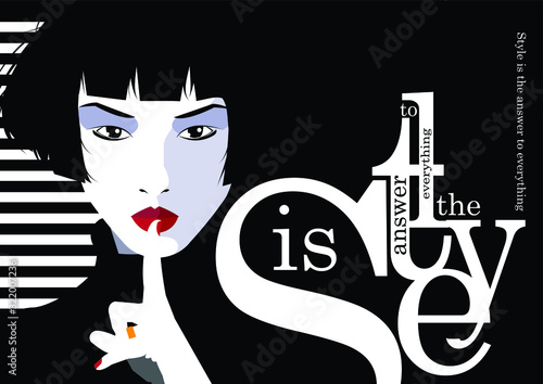 Fashion quote with fashion woman. Vector illustration