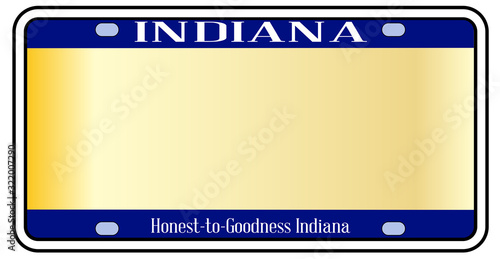 Blank Indiana State License Plate