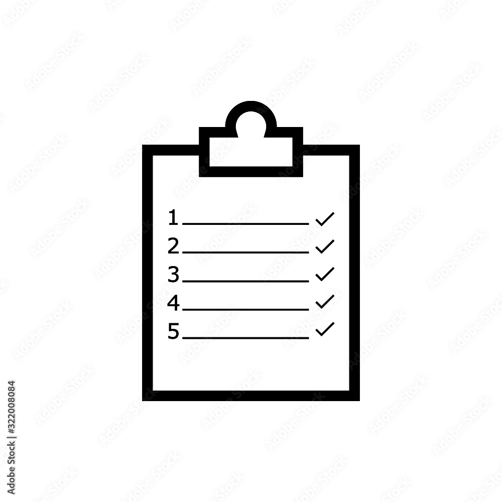 Check list icon isolated on white background Check list icon isolated on white background