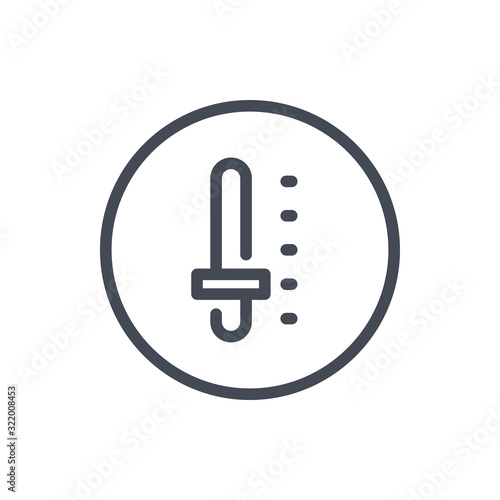 Automatic transmission line icon. Car AT gear shifter vector outline sign.
