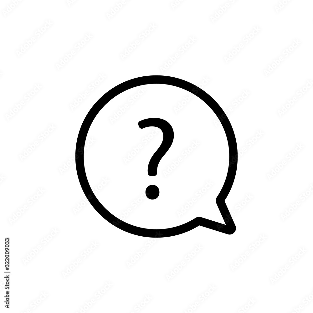 the quiz question answer to the icon vector. Thin line sign. Isolated contour symbol illustration