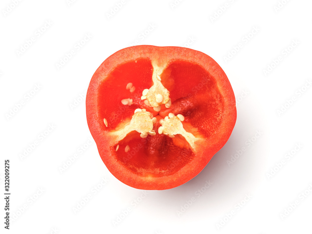 Sliced bell pepper isolated over white background Sliced bell pepper isolated over white background