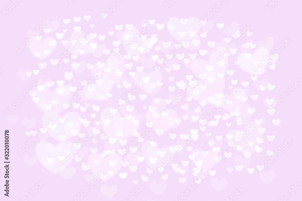 subtle heart bokeh  on pink background , valentine, wedding , love concept,