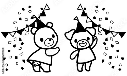 ガーランド（くま＋垂れ耳いぬ）