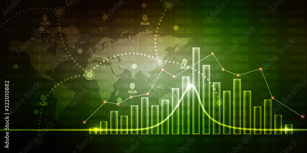 2d rendering Stock market online business concept. business Graph 2d rendering Stock market online business concept. business Graph