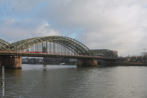 Steel arch bridge over Rhine River. Cologne, Germany © photobeginner