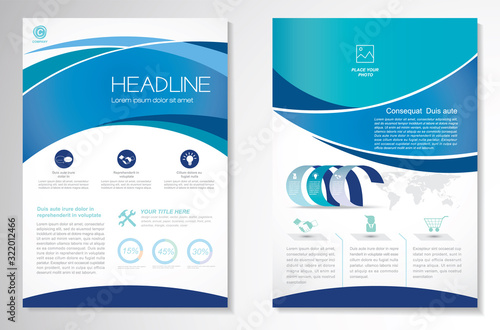 Template vector design for Brochure, AnnualReport, Magazine, Poster, Corporate Presentation, Portfolio, Flyer, infographic, layout modern with size A4, Front and back, Easy to use and edit.